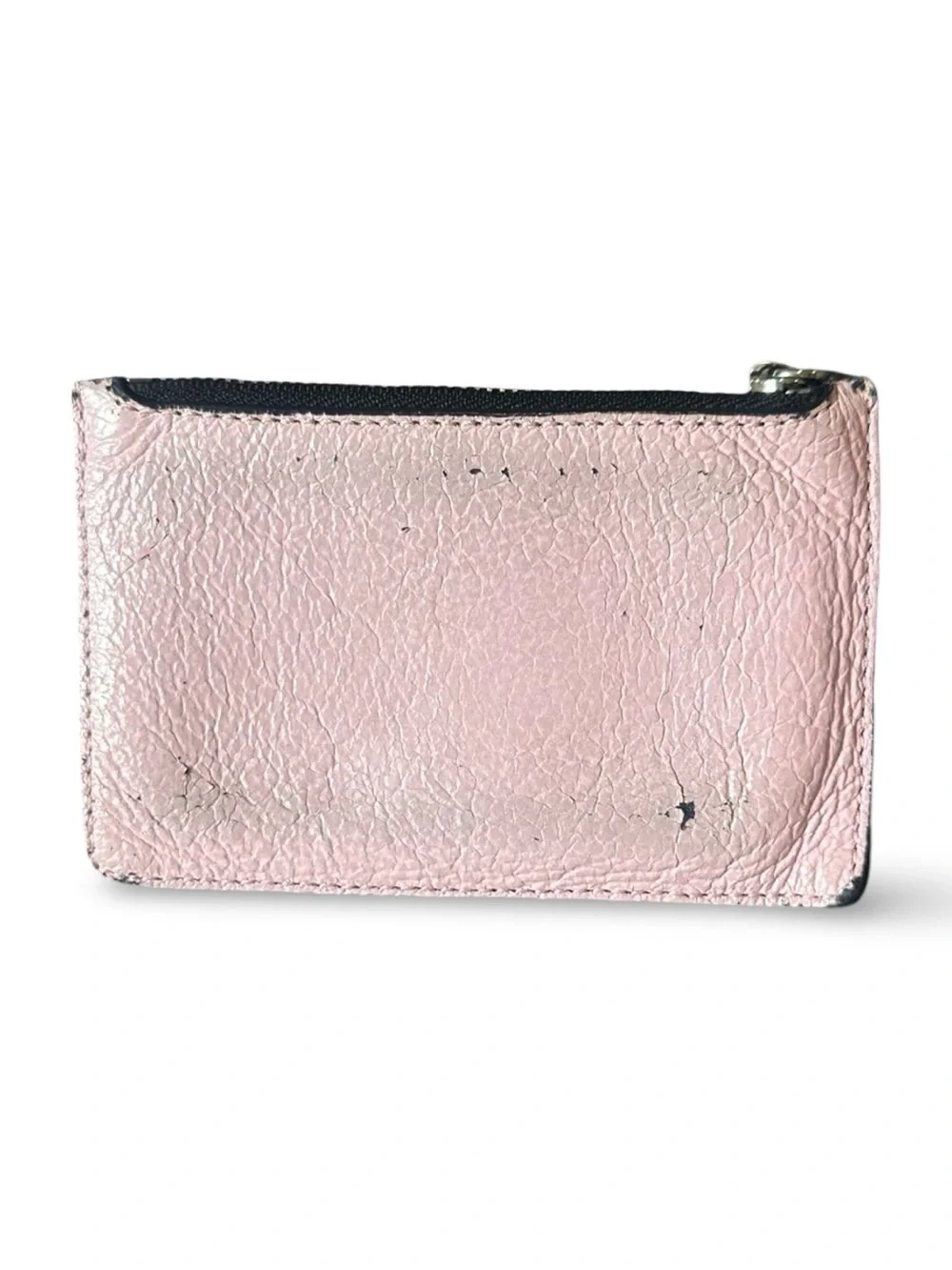 Marc Jacobs Cowhide Leather Card Case Wallet in Navy/Pink Unisex
